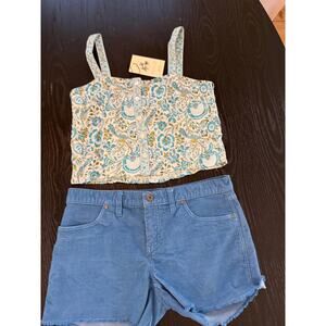 Bundle- Carve Cord Shorts (6) plus Linen Crop Top (S)